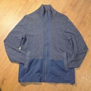 Men's Navy Full-Zip Knit Jacket